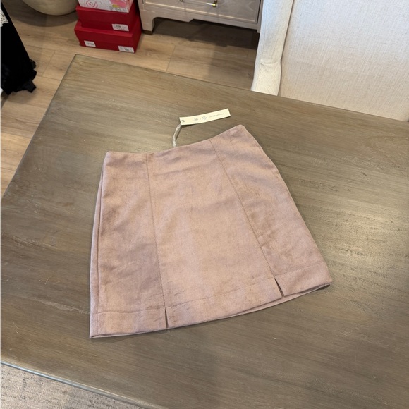 She and Sky Taupe Suede Skirt - Picture 7 of 7